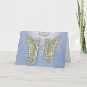 Brev H Angel Monogram Anteckningskort
