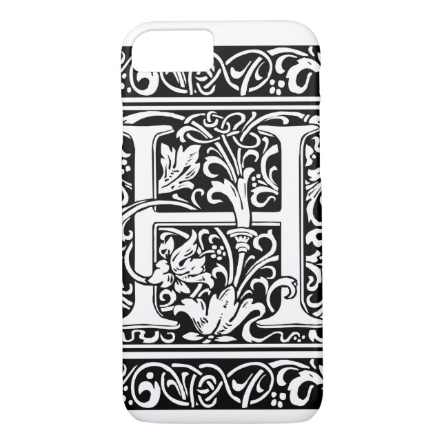 Brev H Medieval Monogram Art nouveau Case-Mate iPhone Skal (Baksida)