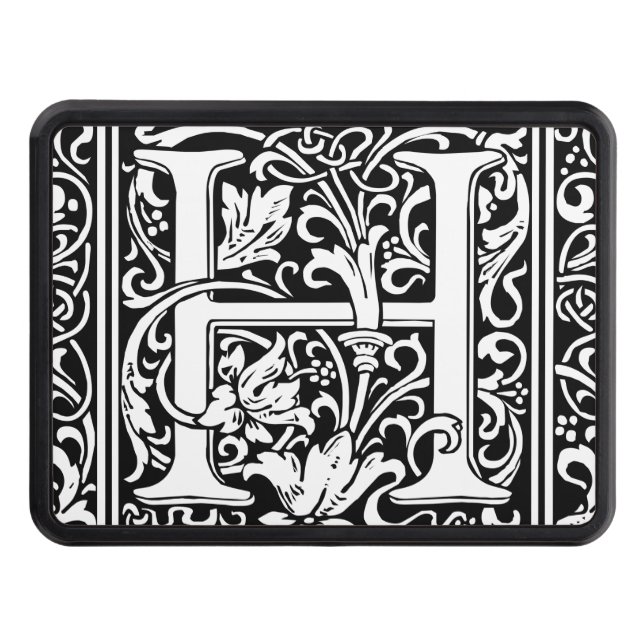 Brev H Medieval Monogram Art nouveau Dragkroksskydd (Framsidan)