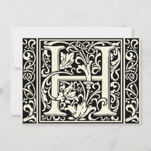 Brev H Medieval Monogram Art nouveau Inbjudningar