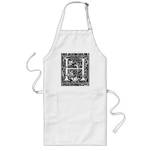 Brev H Medieval Monogram Art nouveau Långt Förkläde