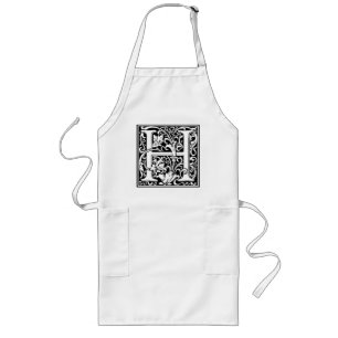 Brev H Medieval Monogram Art nouveau Långt Förkläde