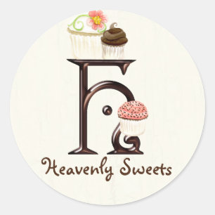 Brev H Monogram Cuptårta Logotyp Business Stickers Runt Klistermärke