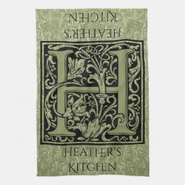 Brev H Monogram första Brev-Personligen Kökshandduk