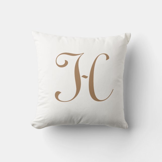 Brev H Monogram Initial Anpassningsbar Kudde (Framsida)
