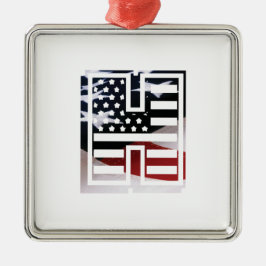 Brev H Monogram Initial USA Julgransprydnad Metall