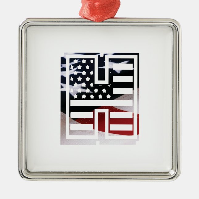 Brev H Monogram Initial USA Julgransprydnad Metall (Framsidan)