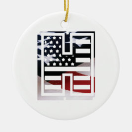 Brev H Monogram Initial USA Julgransprydnad Metall