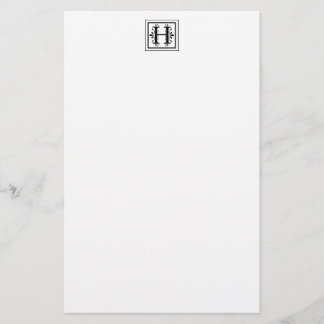 Brev H Monogram Stationery Brevpapper