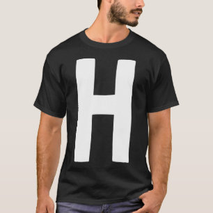 Brev H stort och fet vitt T Shirt
