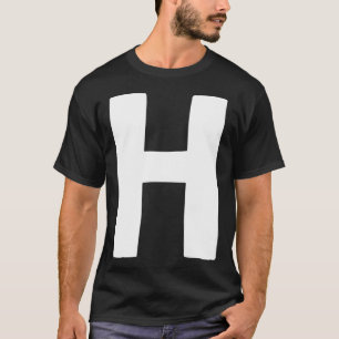 Brev H stort och fet vitt T Shirt