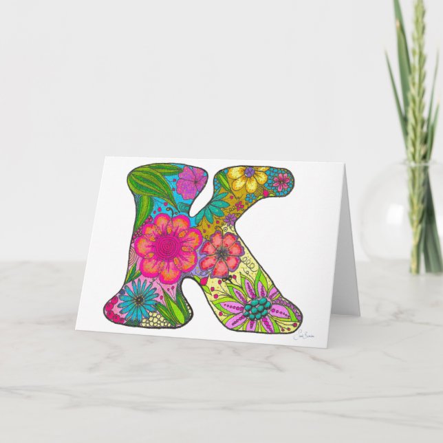 Brev-hälsningskort för blommigt - tomt invändigt kort (Framsida)