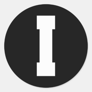 Brev I Capital Alphabet Runt Klistermärke