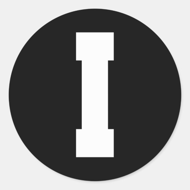 Brev I Capital Alphabet Runt Klistermärke (Framsida)