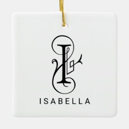 Brev I Elegant Monogram jul Ornament
