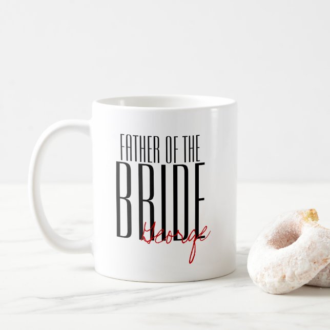Brev i fetstil "Far i Bride"-Bröllopsfesten Kaffemugg (Med munk)