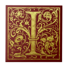 Brev I First Brev Faux Guld Red Kakelplatta