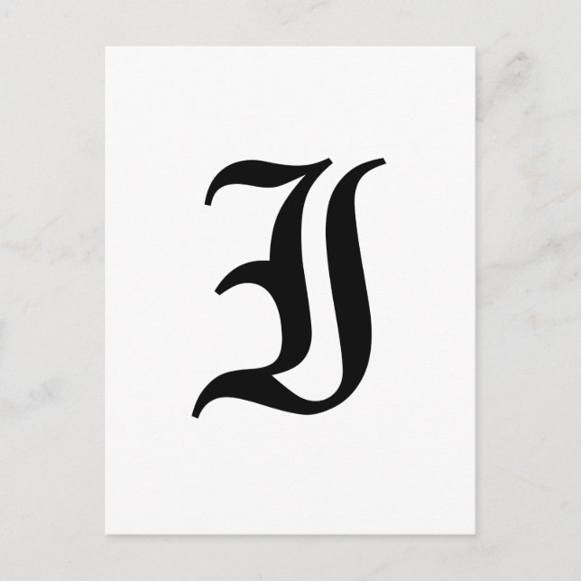 Brev I Gammal engelsk text på vit bakgrund Vykort (Framsida)
