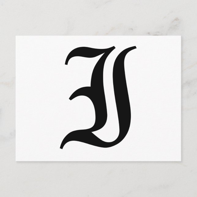 Brev I Gammal engelsk text på vit bakgrund Vykort (Framsida)