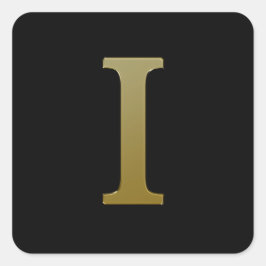 Brev I Guld-fyrkantsfästare Fyrkantigt Klistermärke