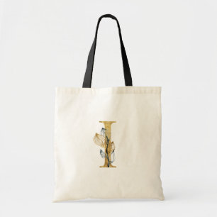 *~* Brev I Guld Monogram Initial Black Lövs Tygkasse
