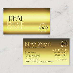 Brev i Guld Snyggt Spegel med Logotyp Visitkort