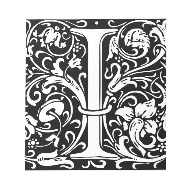 Brev I Medieval Monogram Art nouveau Anteckningsblock (Framsida)