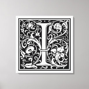 Brev I Medieval Monogram Art nouveau Canvastryck