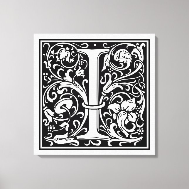 Brev I Medieval Monogram Art nouveau Canvastryck (Framsida)