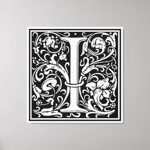 Brev I Medieval Monogram Art nouveau Canvastryck