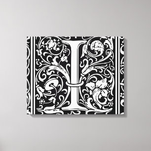 Brev I Medieval Monogram Art nouveau Canvastryck