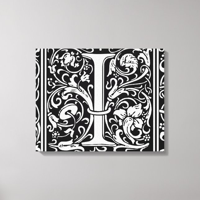 Brev I Medieval Monogram Art nouveau Canvastryck (Framsida)