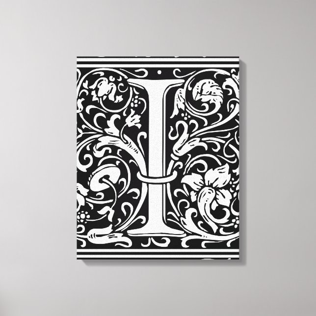 Brev I Medieval Monogram Art nouveau Canvastryck (Framsida)