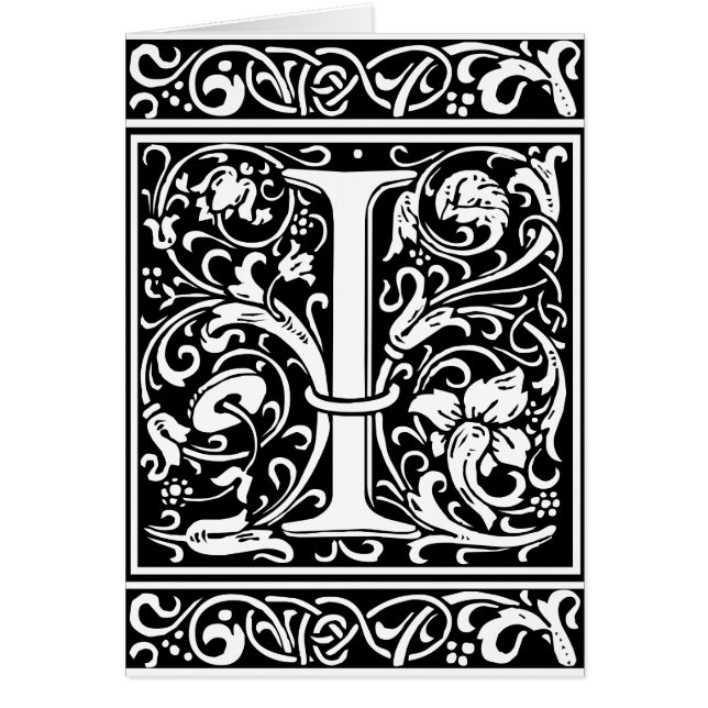 Brev I Medieval Monogram Art nouveau Hälsningskort (Framsidan)
