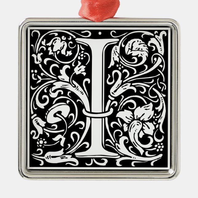 Brev I Medieval Monogram Art nouveau Julgransprydnad Metall (Framsidan)