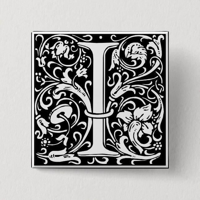 Brev I Medieval Monogram Art nouveau Knapp (Framsida)