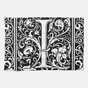 Brev I Medieval Monogram Art nouveau Kökshandduk