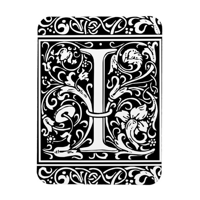 Brev I Medieval Monogram Art nouveau Magnet (Vertikal)