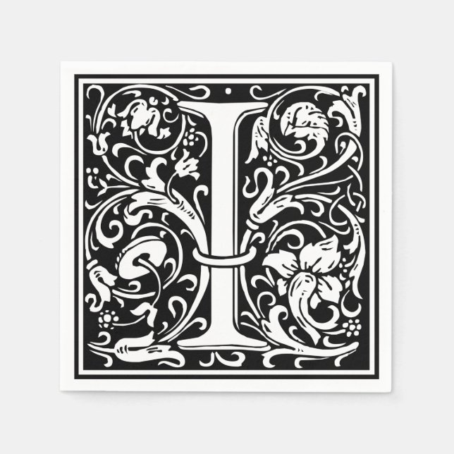 Brev I Medieval Monogram Art nouveau Pappersservett (Framsidan)