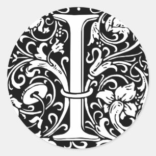 Brev I Medieval Monogram Art nouveau Runt Klistermärke