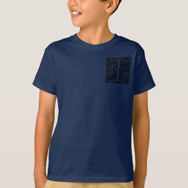 Brev I Medieval Monogram Art nouveau Tee (Framsida)