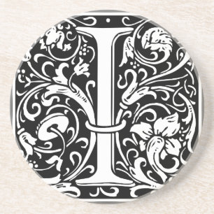 Brev I Medieval Monogram Art nouveau Underlägg Sandsten