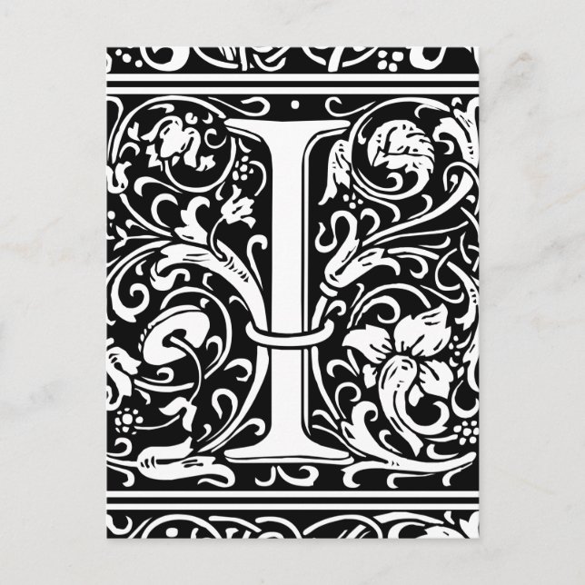 Brev I Medieval Monogram Art nouveau Vykort (Framsida)