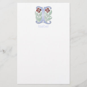 Brev I Monogram Fleur de lis Brevpapper