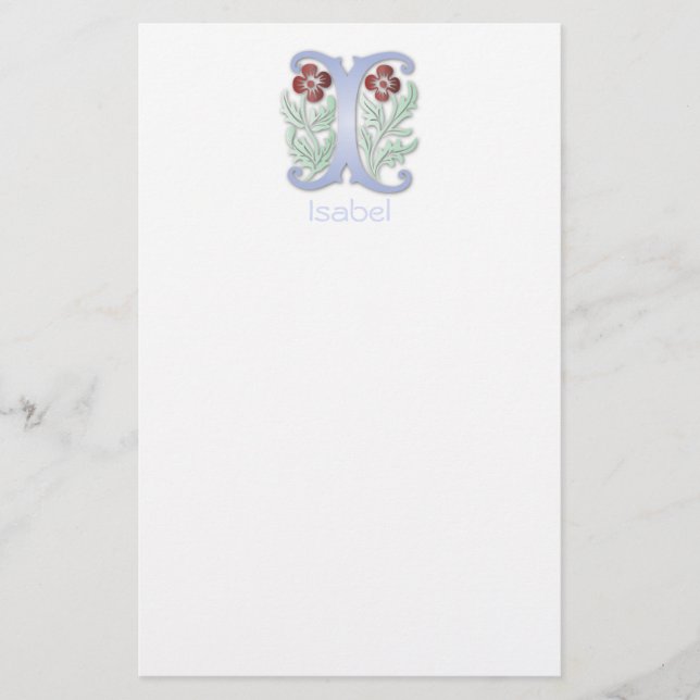 Brev I Monogram Fleur de lis Brevpapper (Framsida)
