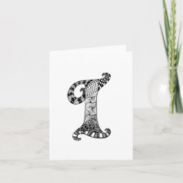 Brev I Monogram i svartvitt Anteckningskort