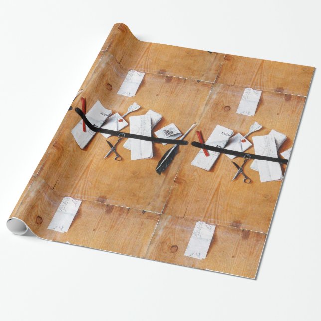 BREV INNEHAVARE AV TRÄ,Brun Svart,Vit Presentpapper (Utrullad)