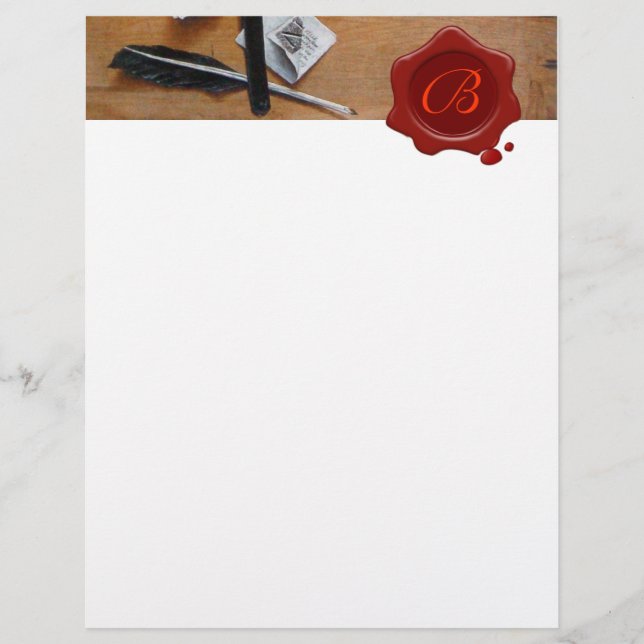 BREV INNEHAVARE AV TRÄ RED VAX SEAL MONOGRAM brun (Framsida)