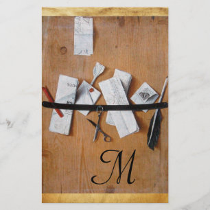 BREV INNEHAVARE I TROD MONOGRAM brun svart vit Brevpapper