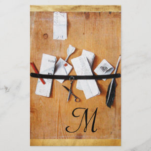 BREV INNEHAVARE I TROD MONOGRAM brun svart vit Brevpapper